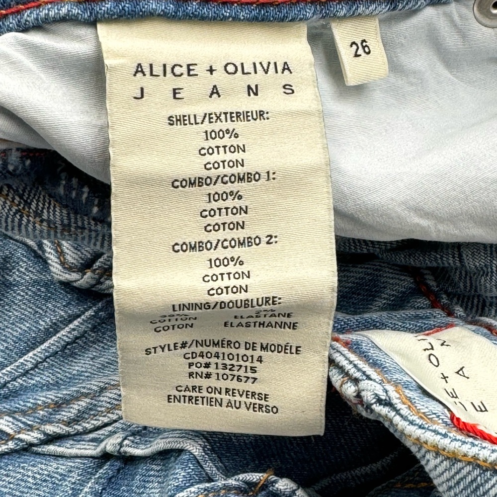 🆕 ALICE + OLIVIA 🧿 NWT Joss High-Rise Quilted Embellished Denim Mini Skirt, 26 - Picture 16 of 16